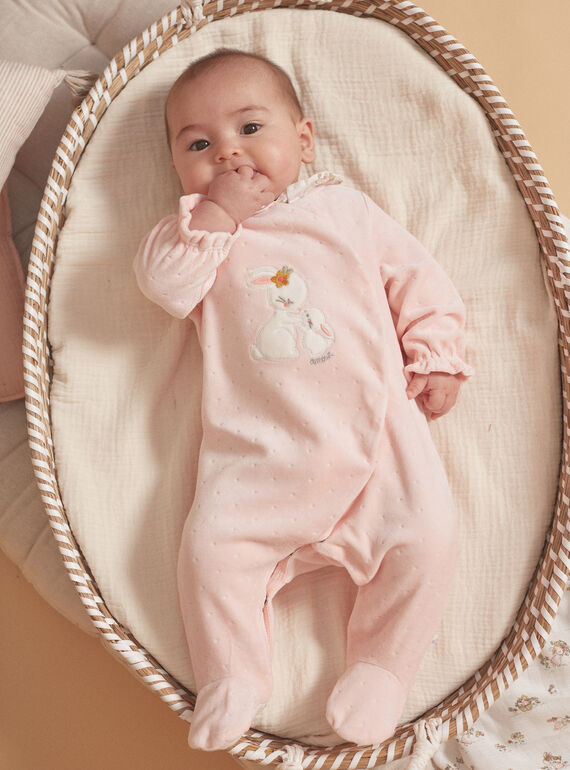 Tutina rosa chiaro in velluto LORETTE / 24H0NF11GRED322