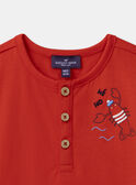 T-shirt con granchio rosso e aragosta MAVASCO / 25E1BGQ1TMC050