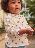 Camicia vaniglia in garza di cotone con stampa frutta GAAGATHE / 23H1BF71CHE114