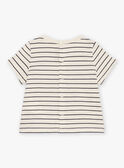 T-shirt beige con stampa a righe FATING / 23E1BGP1TMC007