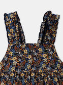 Abito navy con stampa fiori e pesci multicolore in popeline KAZAZIE / 24E1BFS2ROB718