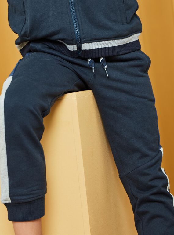 Pantaloni sportivi blu scuro con dettagli blu e grigio melange DICLAGE2 / 22H3PGL2JGB705