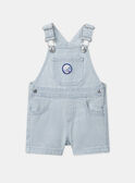 Salopette Corta a Righe in Twill Denim chiaro KAVAL / 24E1BGR1SACP272