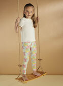 Leggings ecrù con stampa a fiori bambina CEFLOETTE 3 / 22E4PFU3CAL811