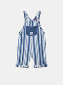 Salopette lunga un denim blu e bianco con stampa a righe LADEREK / 24H1BGJ1SALP274