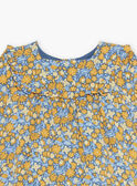 Abito con volant blu navy con stampa a fiori FABETTY / 23E1BF81ROB070