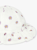 Cappellino in garza di cotone écru con stampa floreale LAANNA / 24H4BFI2CHA001