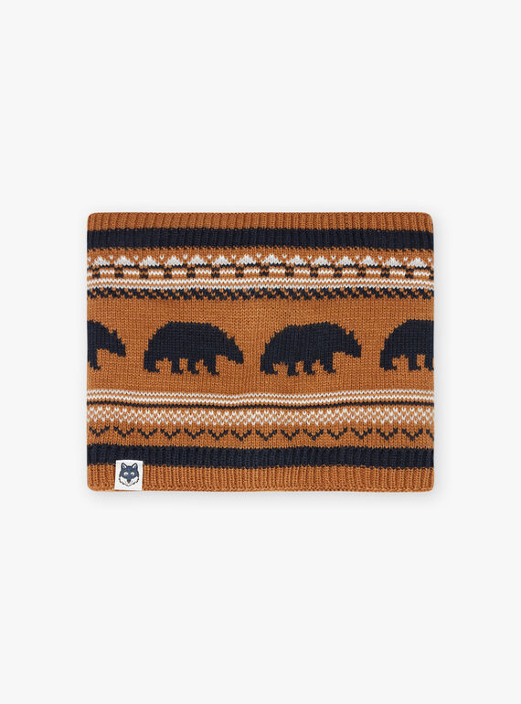 Scaldacollo in maglia jacquard con motivi orso bambino BICOUAGE / 21H4PGE2SNO804