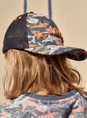 Cappellino blu con stampa squali FLYTOAGE / 23E4PGR1CHAC226
