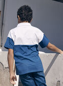 Polo in jersey blu e bianco con tasso chitarrista LEPOLAGE / 24H3PGJ1POL000