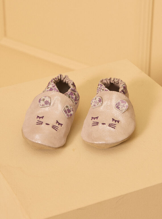 Gold Leather slipper LAJADE / 24F10BF31CHC954