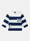 Pullover blu e bianco con stampa a righe LADAEL / 24H1BGJ1PUL001