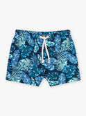 Shorts mare navy e verde con stampa foglie FISAM / 23E4BGM2MAI070