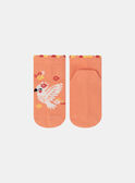 Calze jacquard arancioni con motivo uccello e stampa fiori multicolore KLOSOZETTE / 24E4PFS1SOBE405
