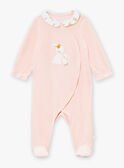 Tutina rosa chiaro in velluto LORETTE / 24H0NF11GRED322