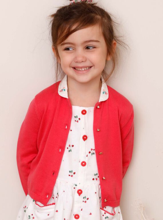 Cardigan bambina rosa guaiava ZOPAETTE / 21E2PFJ1CARD323