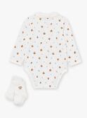 Set pantaloni, body e calze beige e bianco LONDON / 24H0CM11ENS007