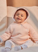 Giacca con cappuccio nascita rosa confetto in tubique e jersey KORNELIA / 24E0CF11VESD310