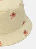 Cappello da pescatore giallo con ricami piovre arancione KAYOURI / 24E4BGS1CHAB116