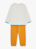 Set pigiama senape e grigio in cotone KUIGLAGE / 24E5PG56PYJ943