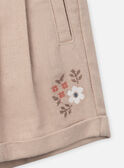 Shorts beige ricamati con pinces KISHORETTE / 24E2PFC1SHO804