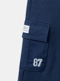 Pantaloni comfort blu navy con tasche effetto cargo LADAMIEN / 24H1BGJ1PANC230