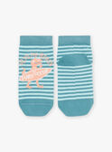 Calze blu con stampa a righe e motivo dinosauro FLUSTRAGE / 23E4PGQ1SOQ205