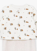Set tutina e cardigan beige ed ecrù in velluto LOHENN / 24H0NG21ENSA011
