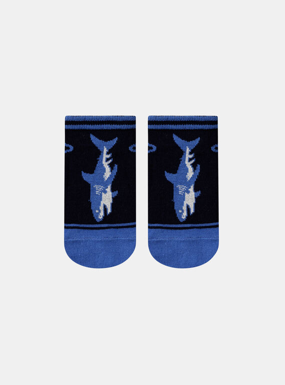 Calze blu con motivo jacquard e motivo squalo in jersey KLOCHAGE / 24E4PGS1SOQC234