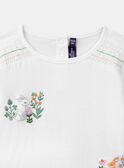 T-shirt ecrù con motivi conigli e fiori KABRIETTE / 24E2PF32TML001