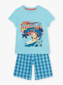 Completo pigiama blu turchese motivo surf bambino CAWAIAGE / 22E5PG55PYJC216
