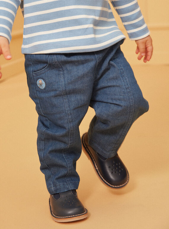 Pantaloni in denim blu con toppe LADORIAN / 24H1BGJ1JEAP274