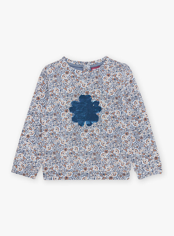 Felpa con stampa a fiori e motivo fiocco di neve in paillettes double face DIASWETTE / 22H2PFY1SWEC206