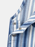 Salopette lunga un denim blu e bianco con stampa a righe LADEREK / 24H1BGJ1SALP274