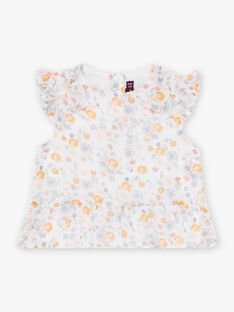 Camicia con stampa a fiori e volant neonata CYAMELIE / 22E1BF11CHE001