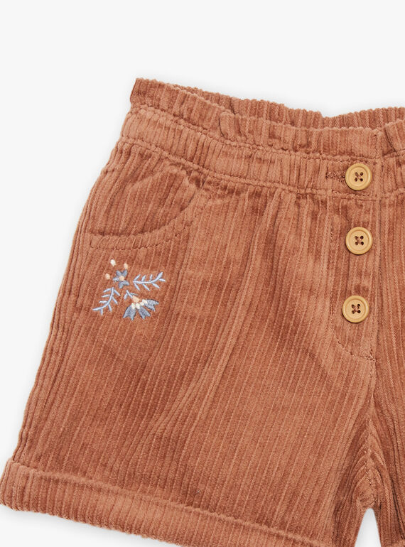 Shorts marrone scuro in velluto DIASHOETTE / 22H2PFY1SHOI802
