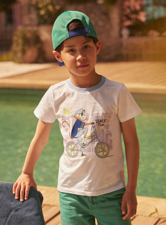 T-shirt a maniche corte bianca e blu LABAGE / 24H3PGI3TMC000