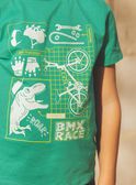 T-shirt con motivi dinosauri e biciclette fosforescenti FEPAGE / 23E3PGB2TMC630