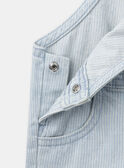 Salopette Corta a Righe in Twill Denim chiaro KAVAL / 24E1BGR1SACP272