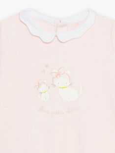 Tutina in velluto rosa e motivi gattini neonata CEAGATHE / 22E5BF61GRE030