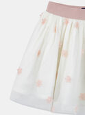 Gonna in tulle bianco con fiori rosa KRISTETTE 1 / 24E2PFB1JUP001