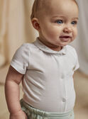 Set body ecrù con collo e bloomer verde nascita unisex COLOAN / 22E0CMI1ENS203