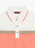 Polo ecrù e corallo bambino CUWIAGE / 22E3PGP1POL001