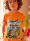 T-shirt arancione con stampa KLETAGE / 24E3PGO3TMC402