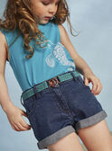 Shorts in denim scuro e cintura glitterata bambina CAUJENETTE 1 / 22E2PFT2SHOK005