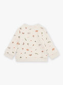 Felpa beige in tessuto felpato con stampa animali FATAHAR / 23E1BGP1SWE007