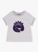 T-shirt lilla a maniche corte con stampa a righe FAOCTAVE / 23E1BGO1TMCH700