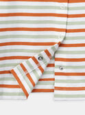 T-shirt arancione, verde argilla e panna con stampa a righe KAALEX / 24E1BG32TMLA001