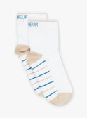 Calze ecrù sulla parte inferiore a righe blu e beige FREBASSAGE / 23E4PGI1SOQ000