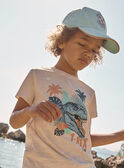 Cappellino turchese in twill con motivo dinosauro FLUBEACHAGE / 23E4PGQ1CHA205